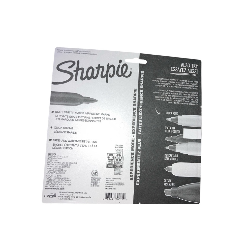 Sharpie Assorted Color Permanent Markers - Pack of 12 - Picture 6 of 8